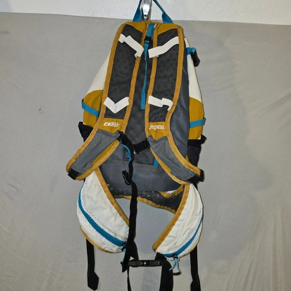 JanSport 8000M Challenge Backpack OS White Yellow Blue Technical Hiking